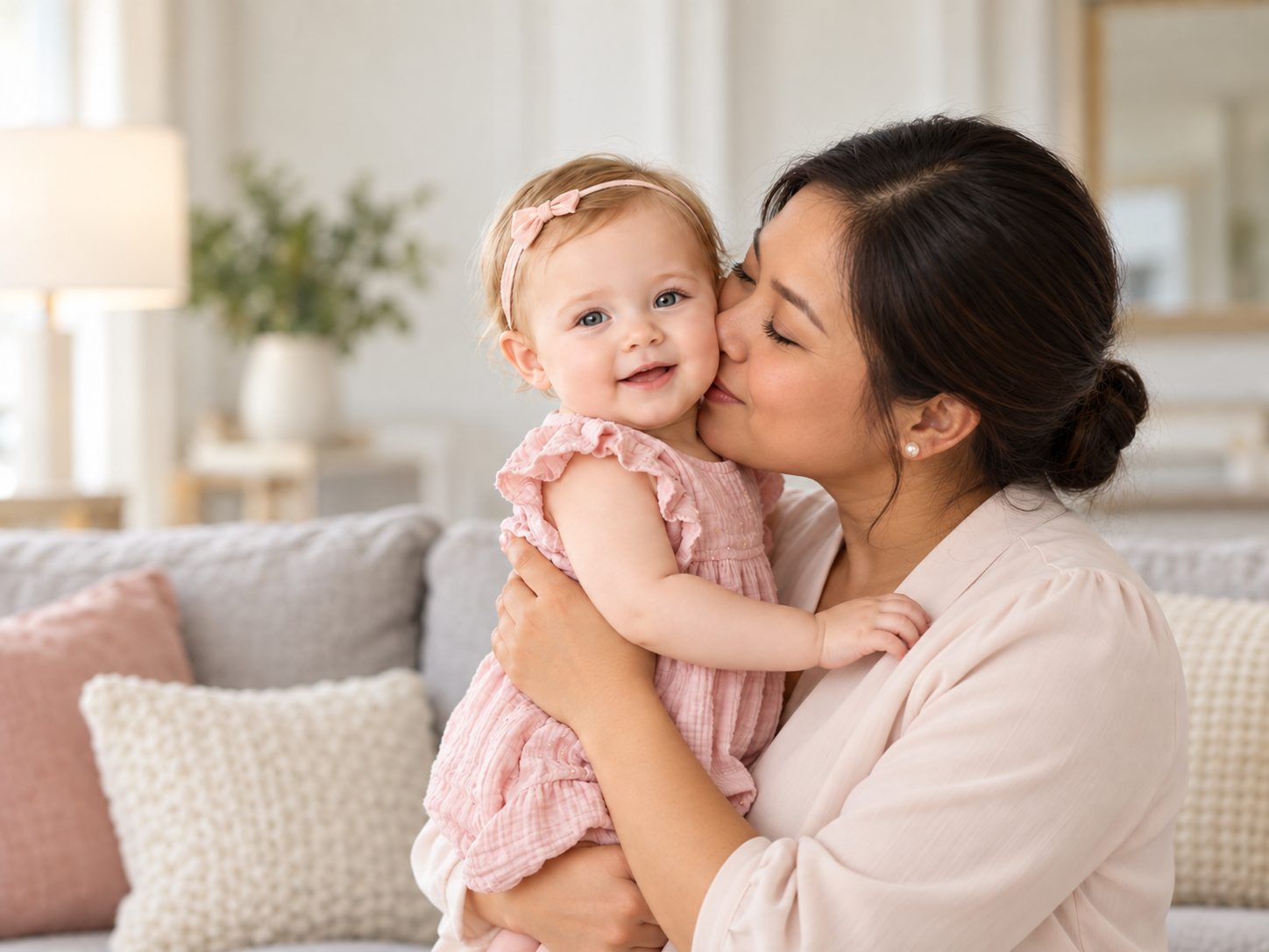 Nanny caring for a young child