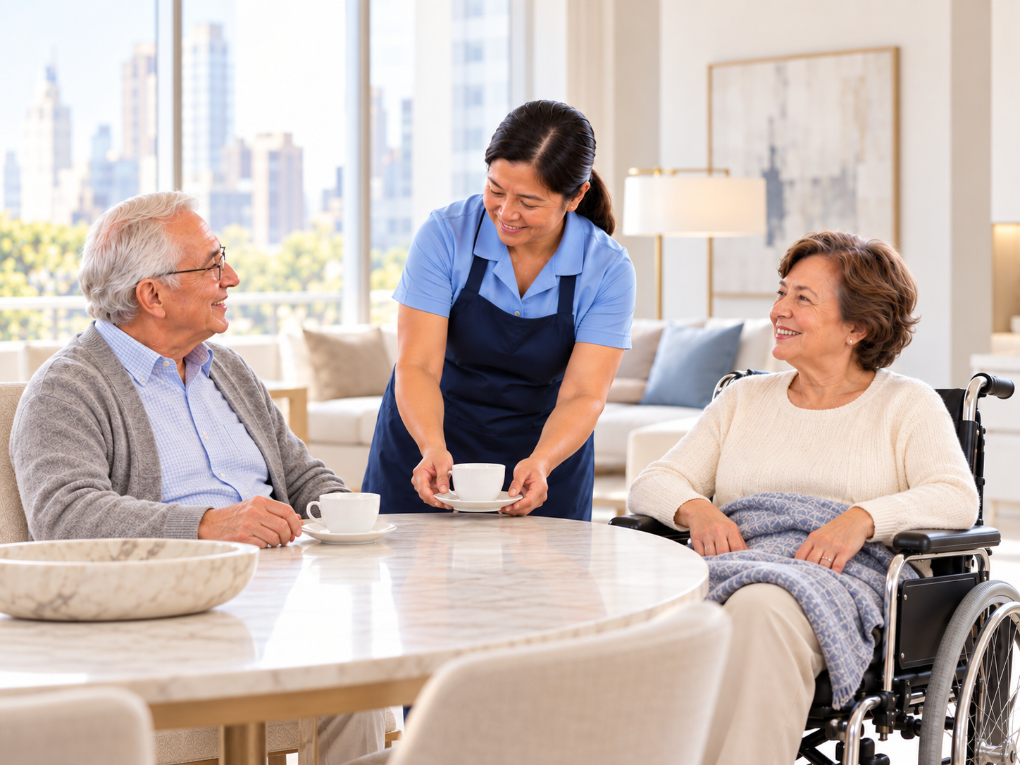 Non-medical caregiver assisting older adults at home