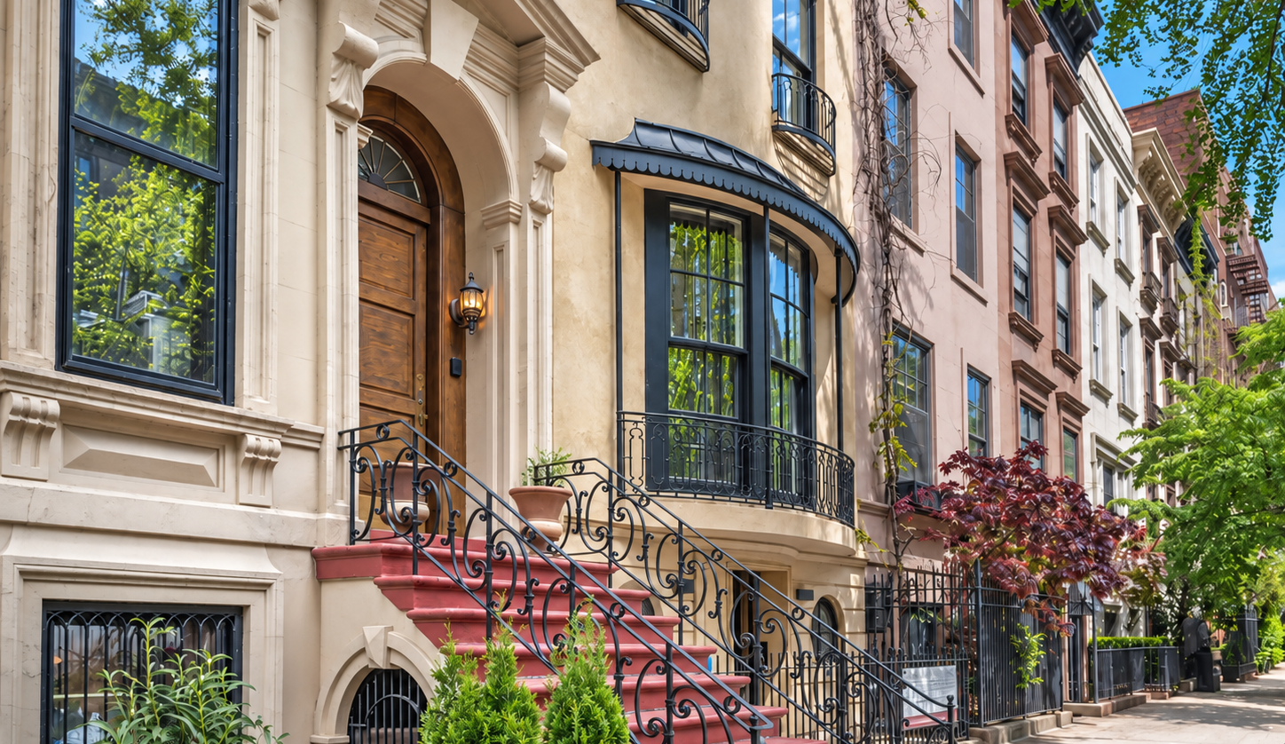 A classic New York City brownstone entrance